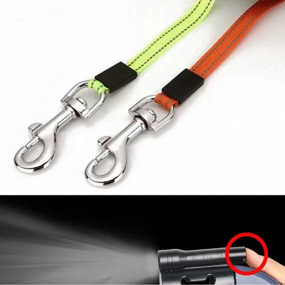 3-in-1 Double Dog Leash Retractable, Tangle-Free with Light & Bag Holder